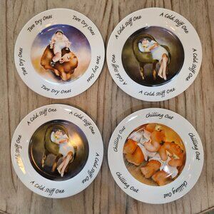 4 Erika Oller House Of Prill Dessert Plates Finger Food Appetizer Olive Martini